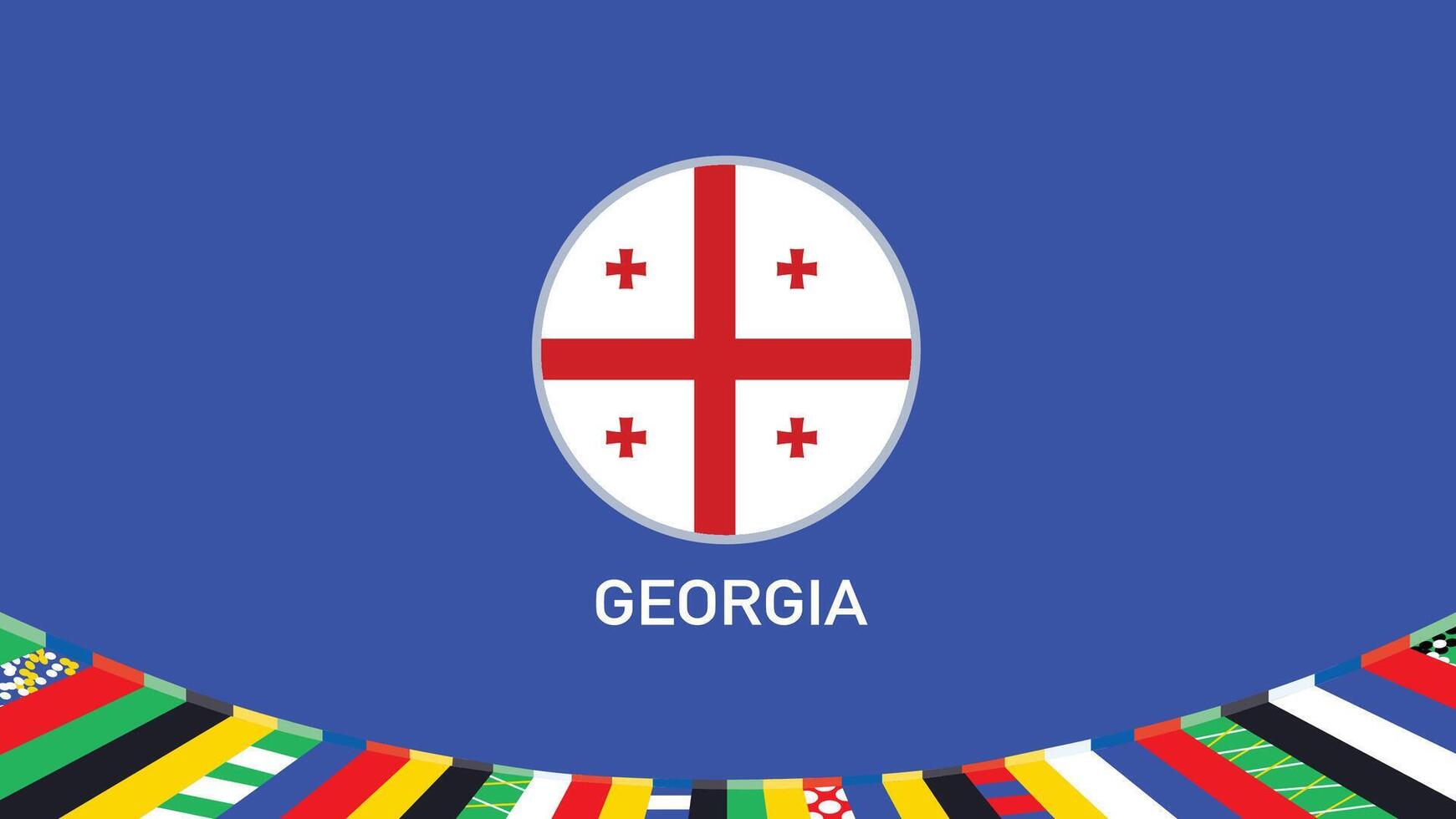 Géorgie emblème drapeau équipes européen nations 2024 abstrait des pays européen Allemagne Football symbole logo conception illustration vecteur