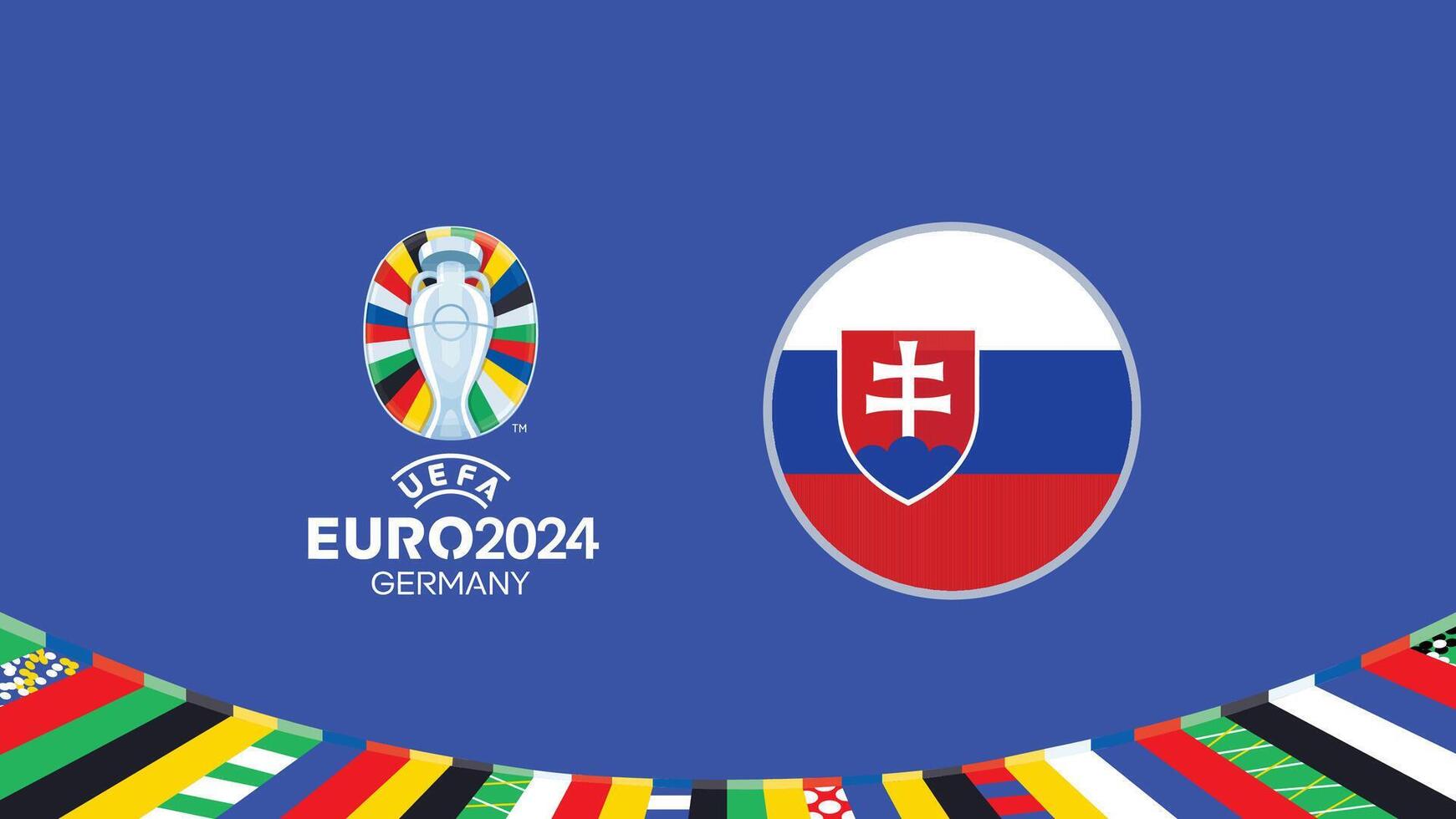 euro 2024 Allemagne la slovaquie drapeau équipes conception avec officiel symbole logo abstrait des pays européen Football illustration vecteur