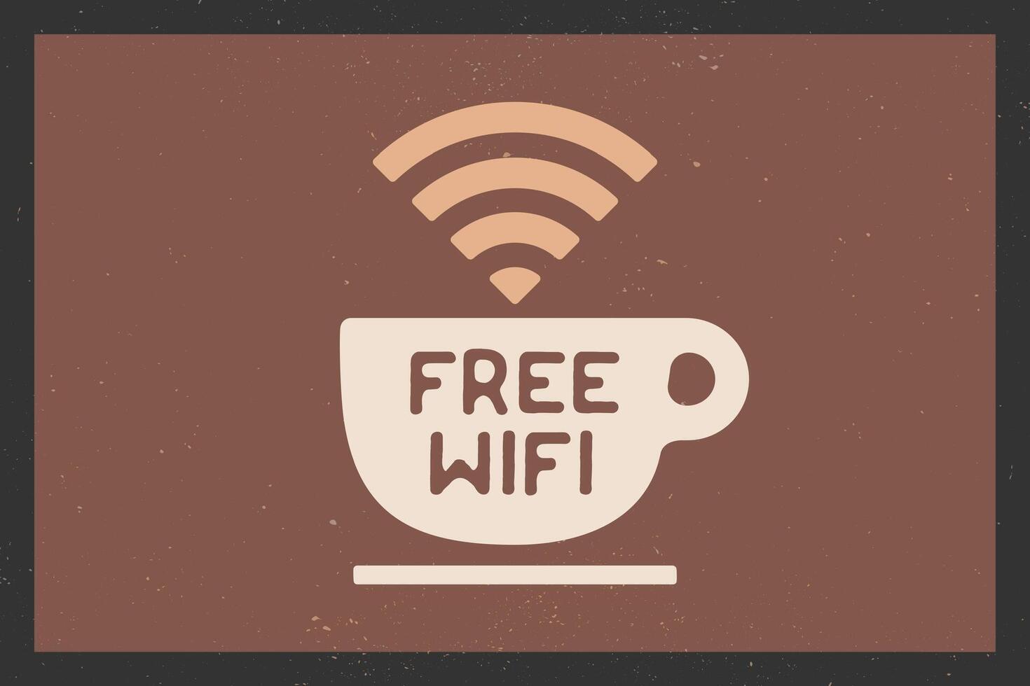 affiche avec tasse de café et texte gratuit Wifi vecteur