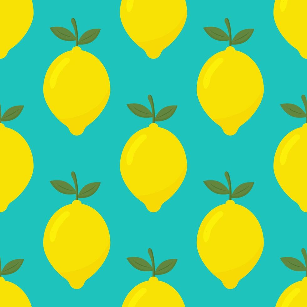 tropical sans couture modèle avec Jaune citrons. fruit répété Contexte. brillant impression pour en tissu ou fond d'écran. vecteur