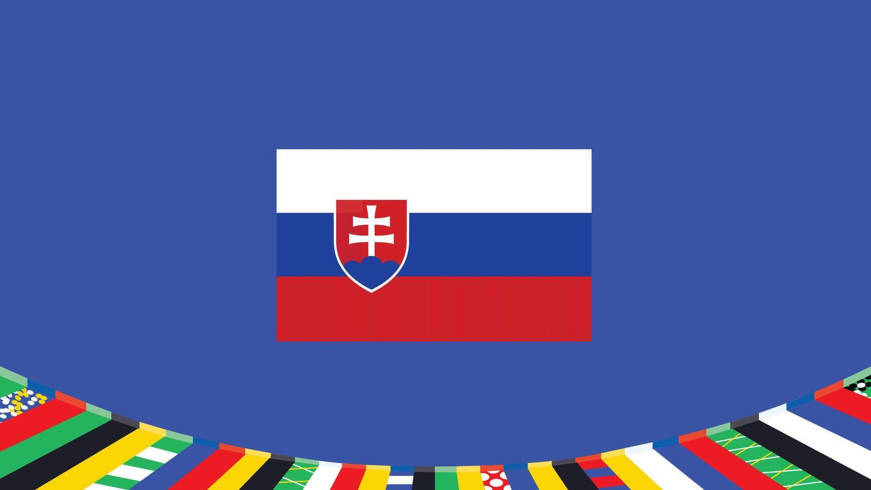 la slovaquie drapeau symbole européen nations 2024 équipes des pays européen Allemagne Football logo conception illustration vecteur