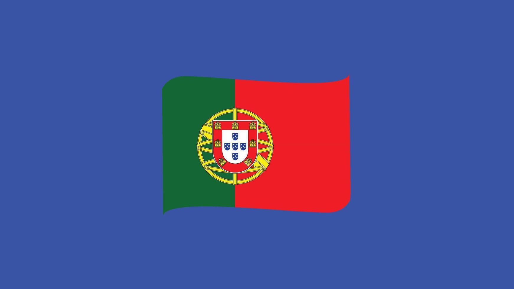 le Portugal drapeau ruban européen nations 2024 équipes des pays européen Allemagne Football symbole logo conception illustration vecteur