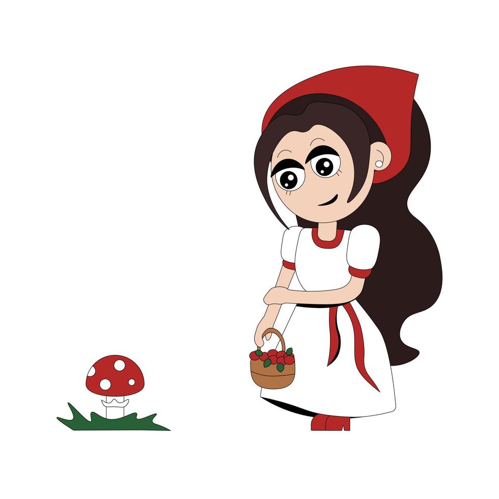 chibi petit chaperon rouge, graphiques vectoriels vecteur