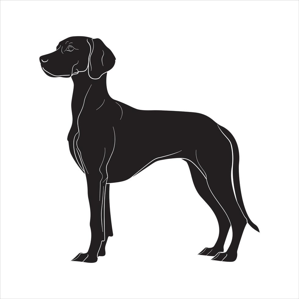 plat illustration de chien silhouette vecteur