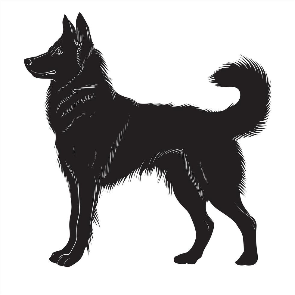 plat illustration de chien silhouette vecteur