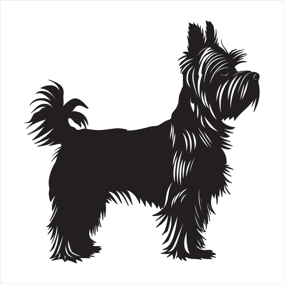 plat illustration de chien silhouette vecteur