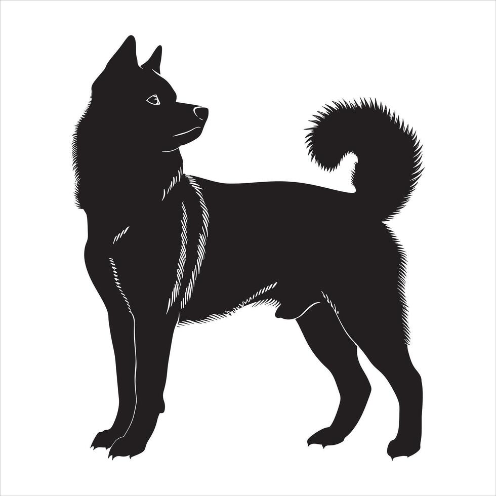 plat illustration de chien silhouette vecteur