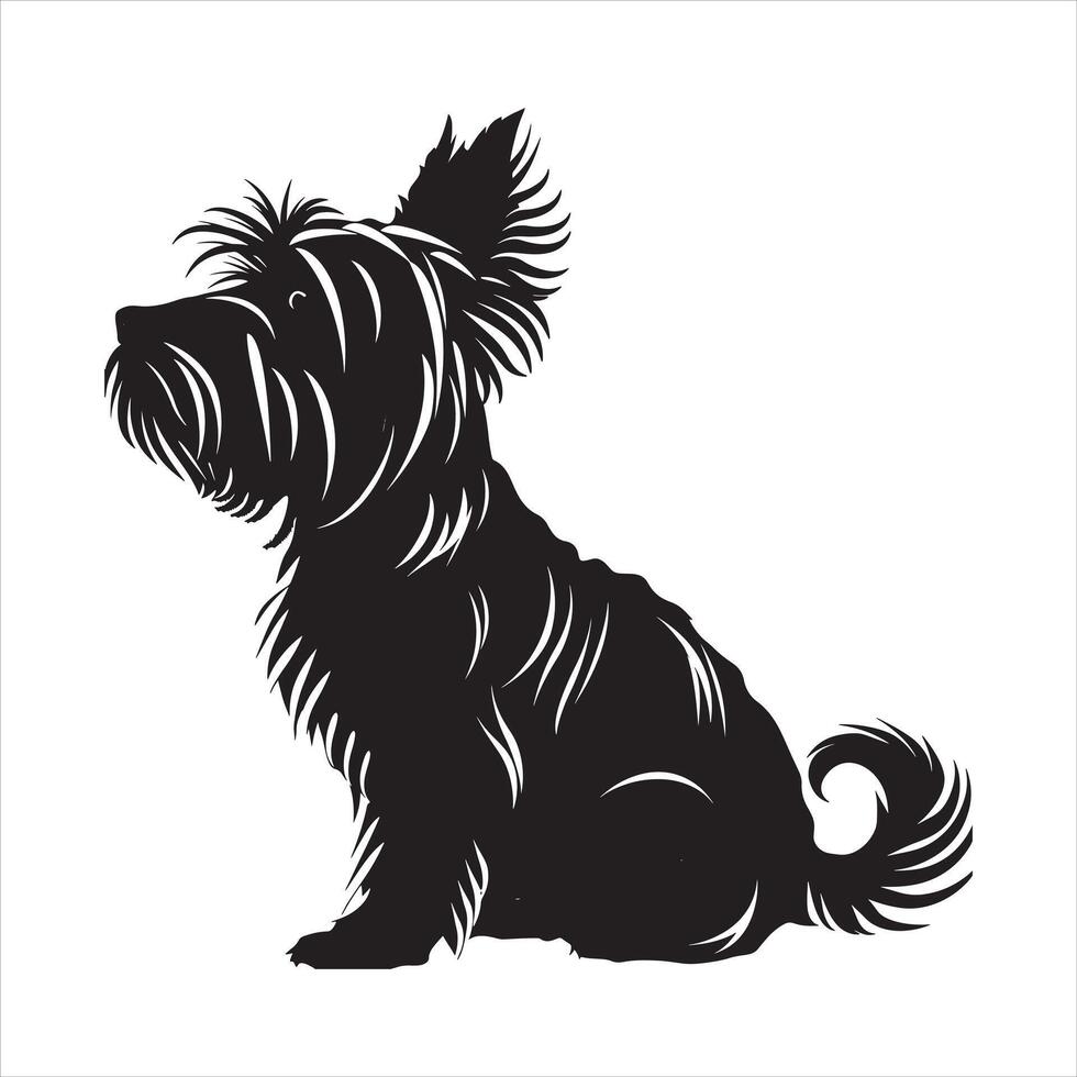 plat illustration de chien silhouette vecteur