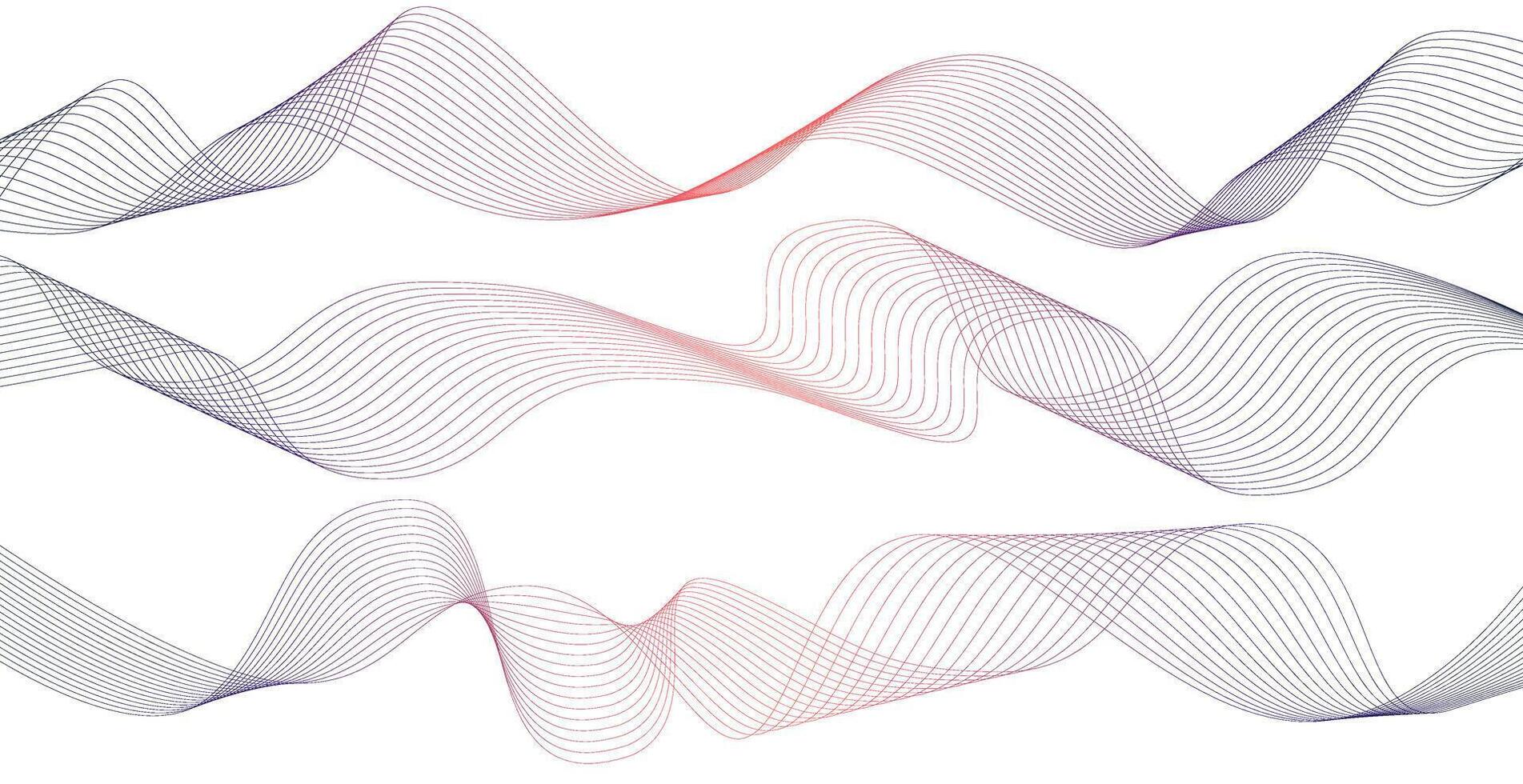 abstrait ondulé rayures sur une blanc Contexte isolé. vague ligne art, incurvé lisse conception. illustration eps dix. vecteur