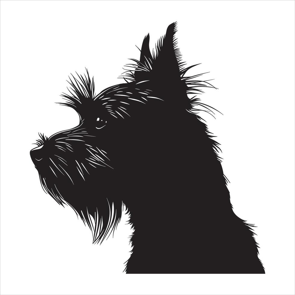 plat illustration de chien silhouette vecteur