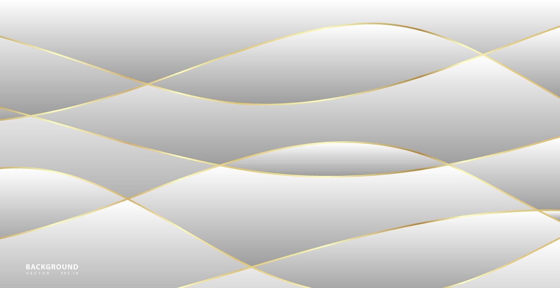 abstrait Contexte avec or vagues. luxe papier Couper arrière-plan, d'or modèle, demi-teinte dégradés, couverture modèle, géométrique formes, moderne minimal bannière. 3d illustration. vecteur