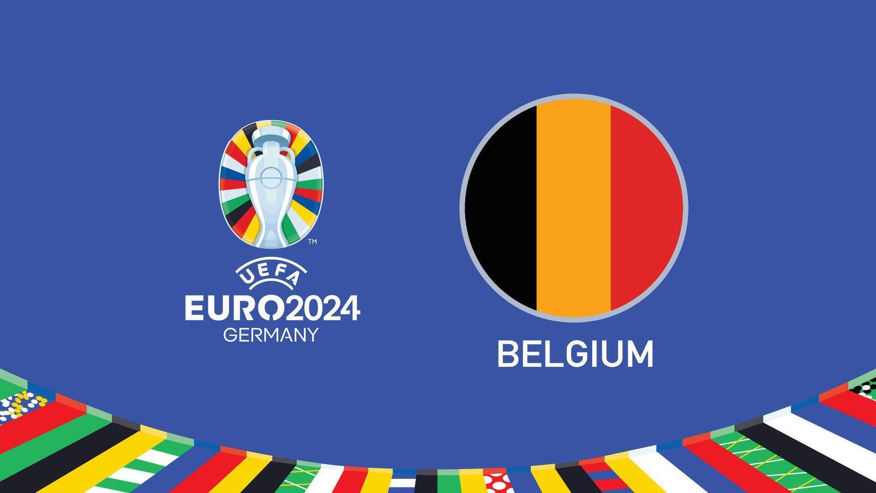 euro 2024 Allemagne Belgique drapeau emblème équipes conception avec officiel symbole logo abstrait des pays européen Football illustration vecteur