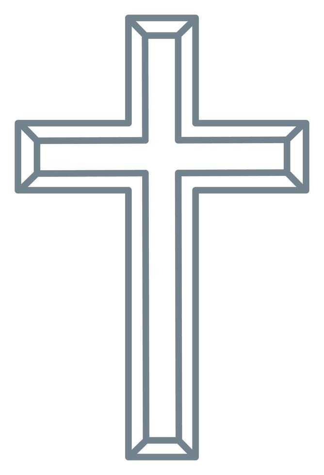 traverser de Christian crucifix. Facile logo icône de Christian symbole de église de Jésus. signe de catholique, religieux et orthodoxe Foi art déco vecteur