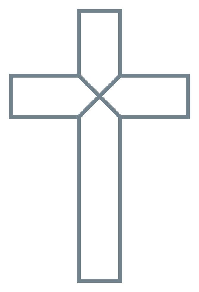 traverser de Christian crucifix. Facile logo icône de Christian symbole de église de Jésus. signe de catholique, religieux et orthodoxe Foi vecteur