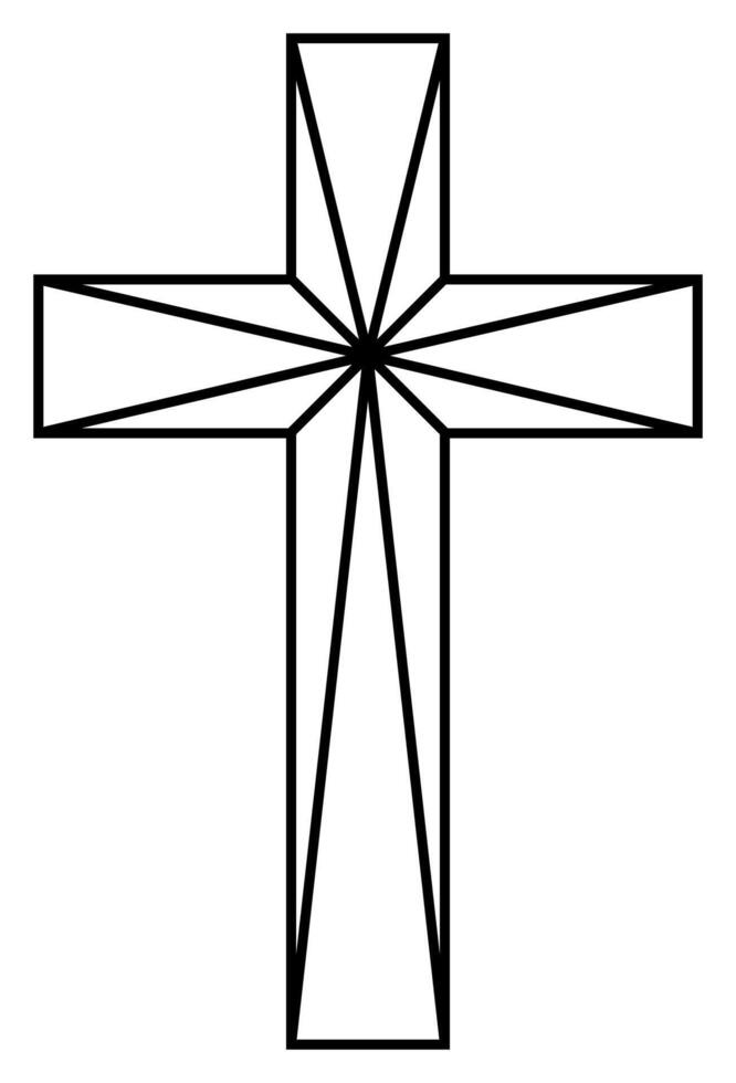 traverser de Christian crucifix. Facile logo icône de Christian symbole de église de Jésus. signe de catholique, religieux et orthodoxe Foi art déco vecteur