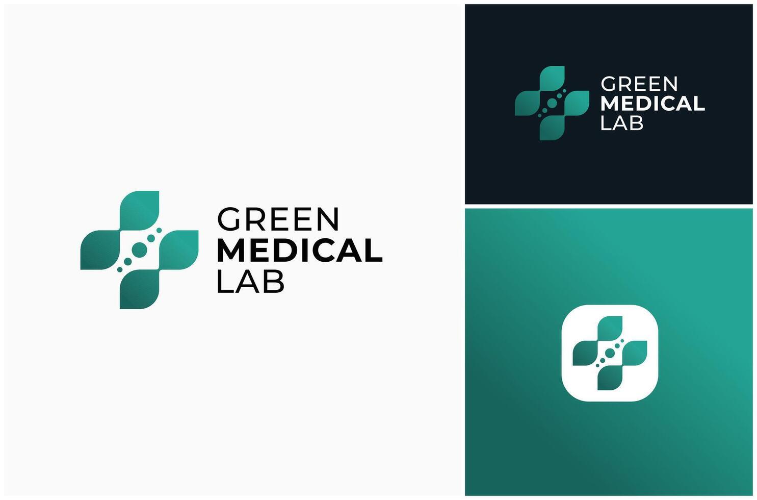 médical médicament hôpital pharmacie science laboratoire feuille vert Naturel logo conception illustration vecteur