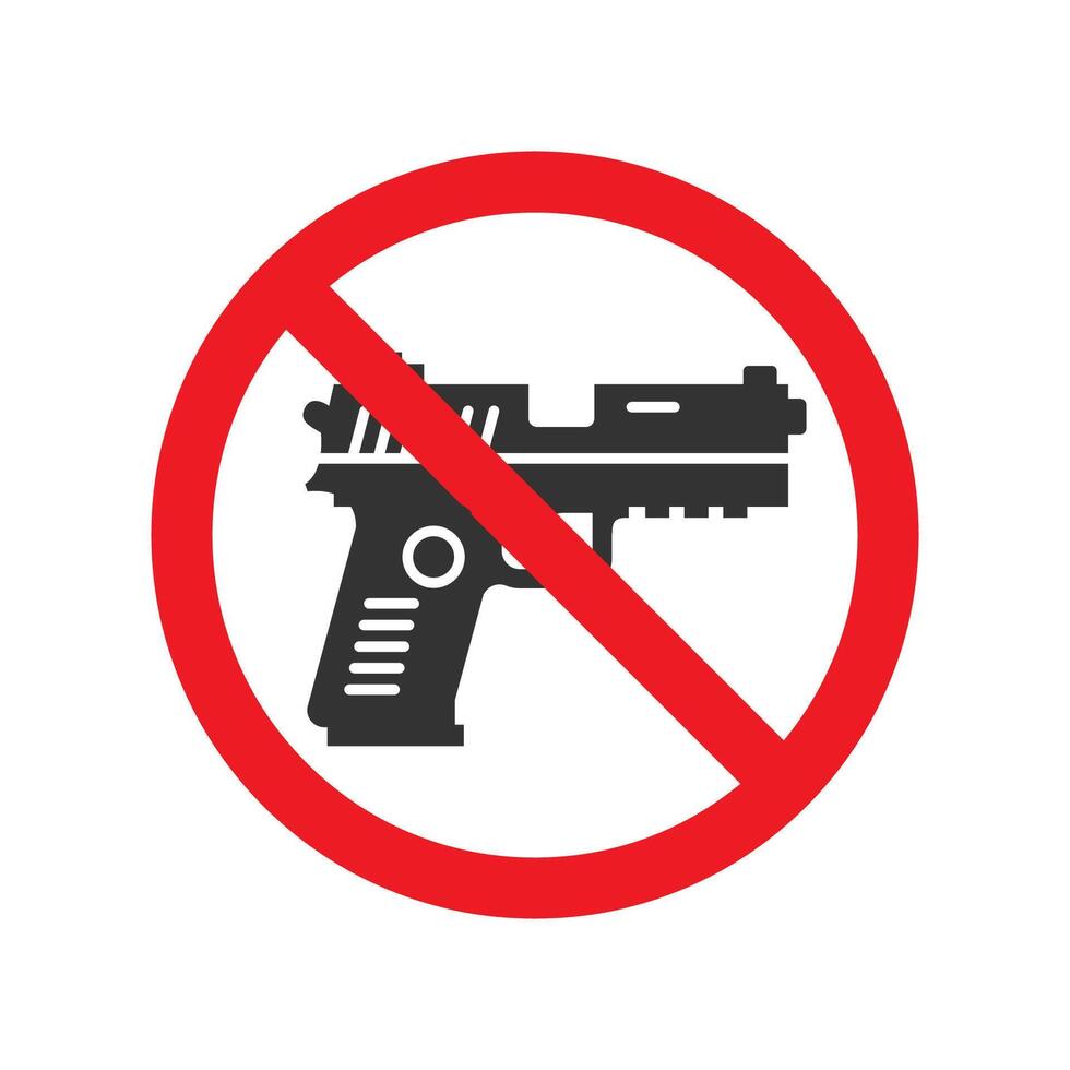 pistolet ne pas permis signe. illustration. vecteur