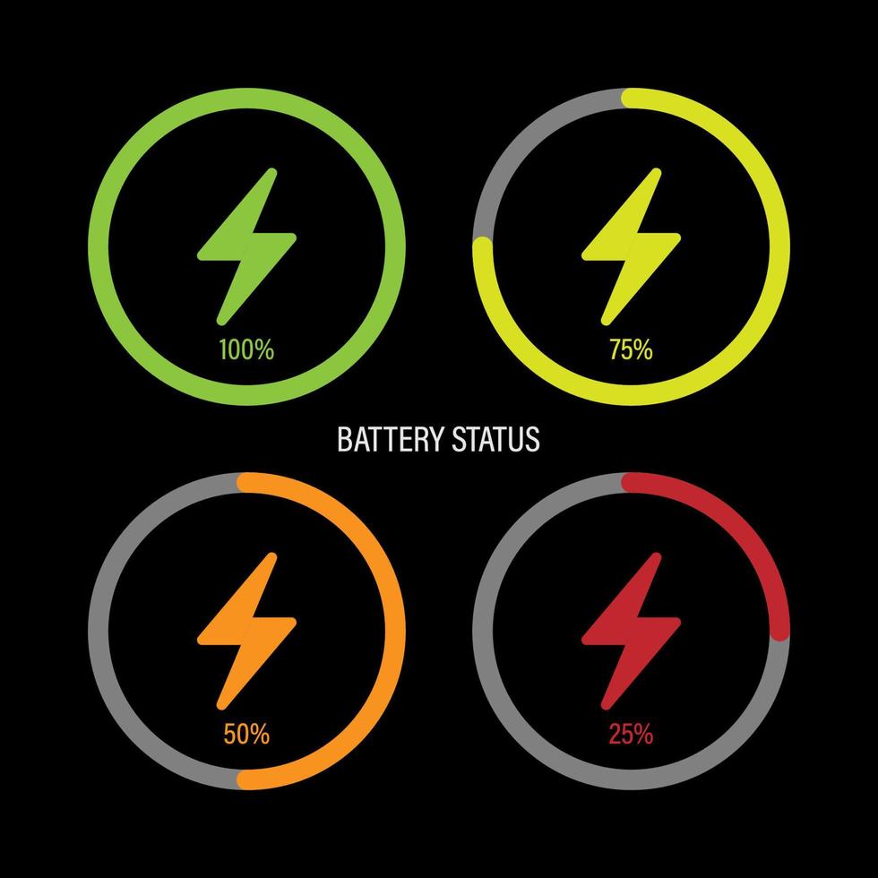 icône plate d'état de la batterie, illustration vectorielle vecteur