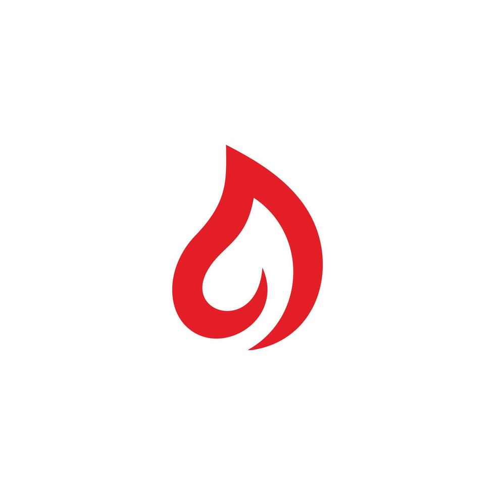 rouge flamme courbes Facile géométrique logo vecteur