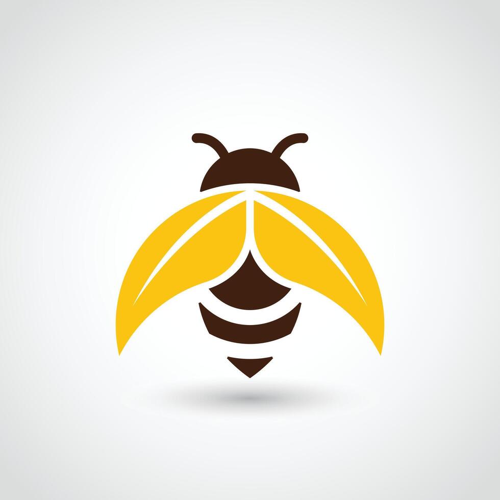 abeille feuille logo conception modèle vecteur