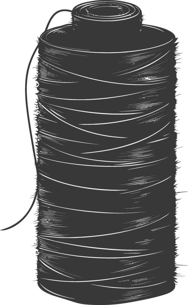silhouette couture fil rouleau noir Couleur seulement vecteur