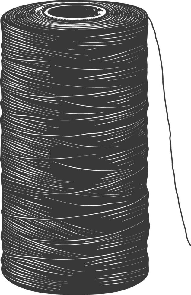 silhouette couture fil rouleau noir Couleur seulement vecteur