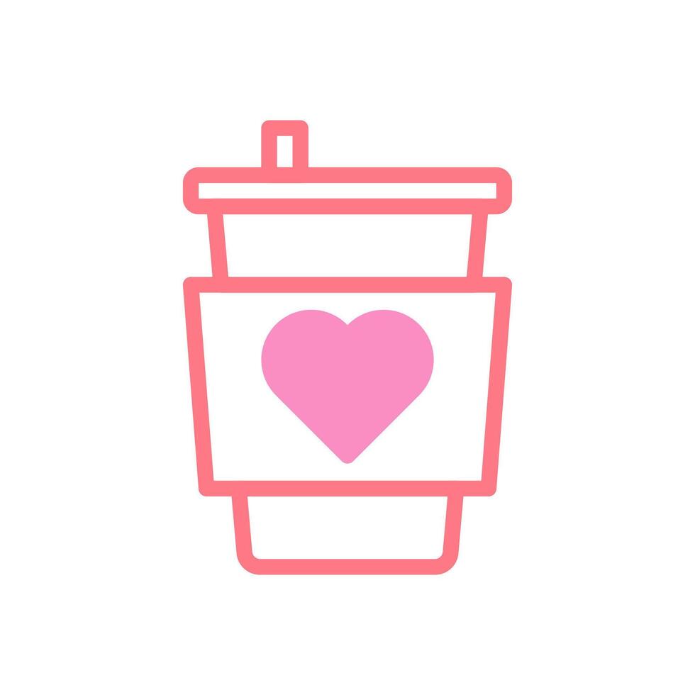 tasse l'amour icône duoune rouge rose Valentin illustration vecteur