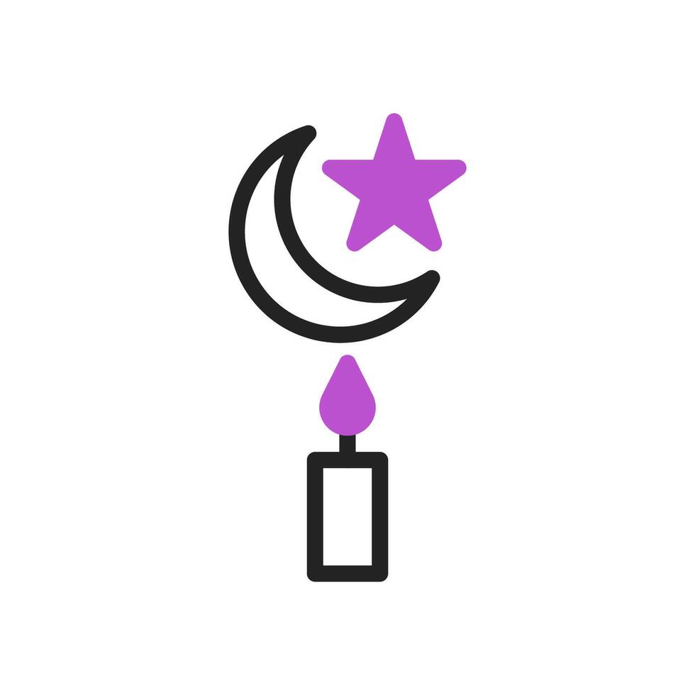 bougie icône bichromie violet noir Ramadan illustration vecteur