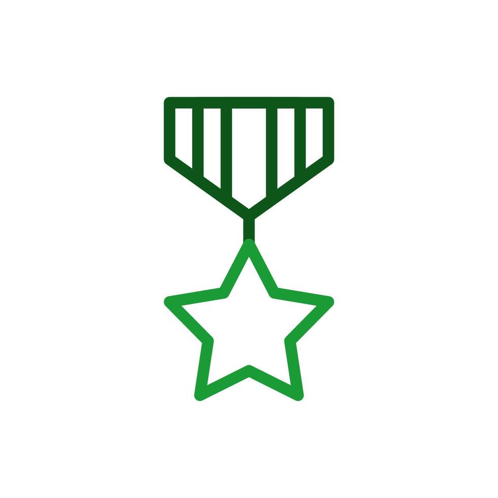 médaille icône bicolore vert militaire illustration. vecteur