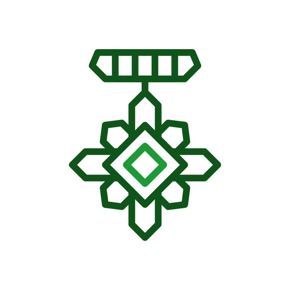 médaille icône bicolore vert militaire illustration. vecteur