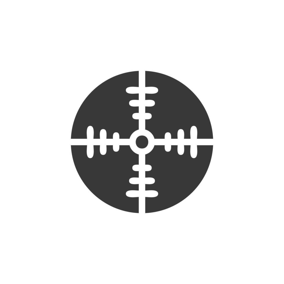 cible icône solide gris militaire illustration vecteur