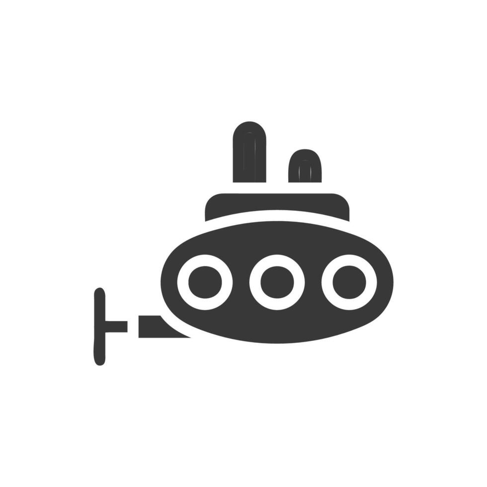 sous-marin icône solide gris militaire illustration vecteur