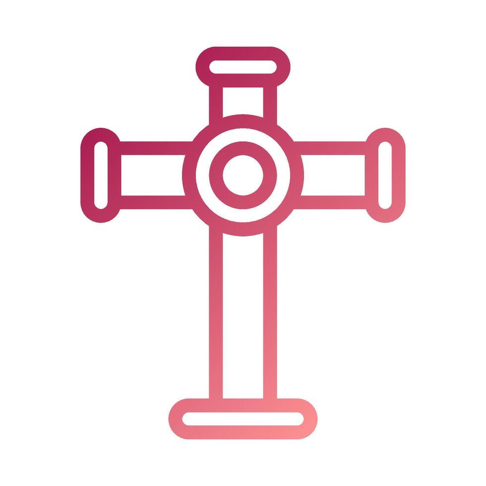 salib icône pente rouge blanc Pâques illustration vecteur