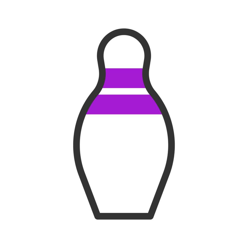 bowling icône bichromie violet noir sport symbole illustration. vecteur