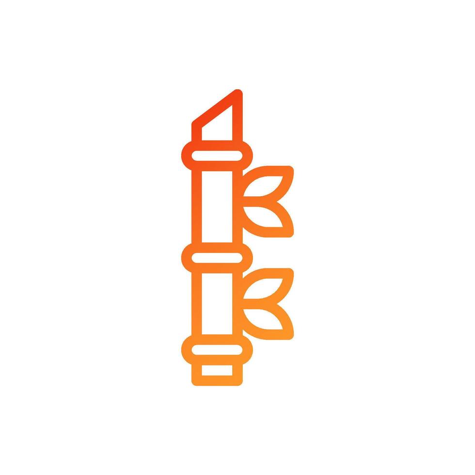 bambou icône pente rouge Orange chinois illustration vecteur