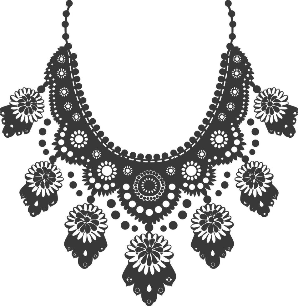 silhouette bijoux Collier accessoires noir Couleur seulement vecteur