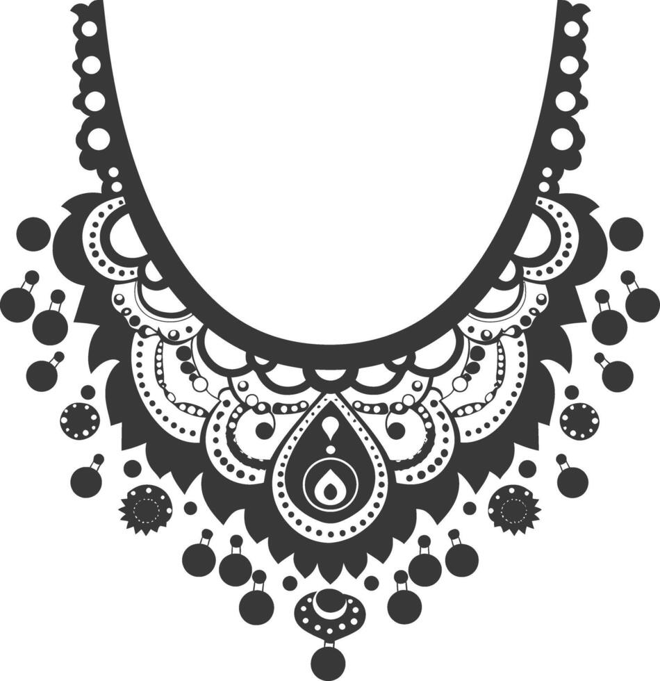 silhouette bijoux Collier accessoires noir Couleur seulement vecteur