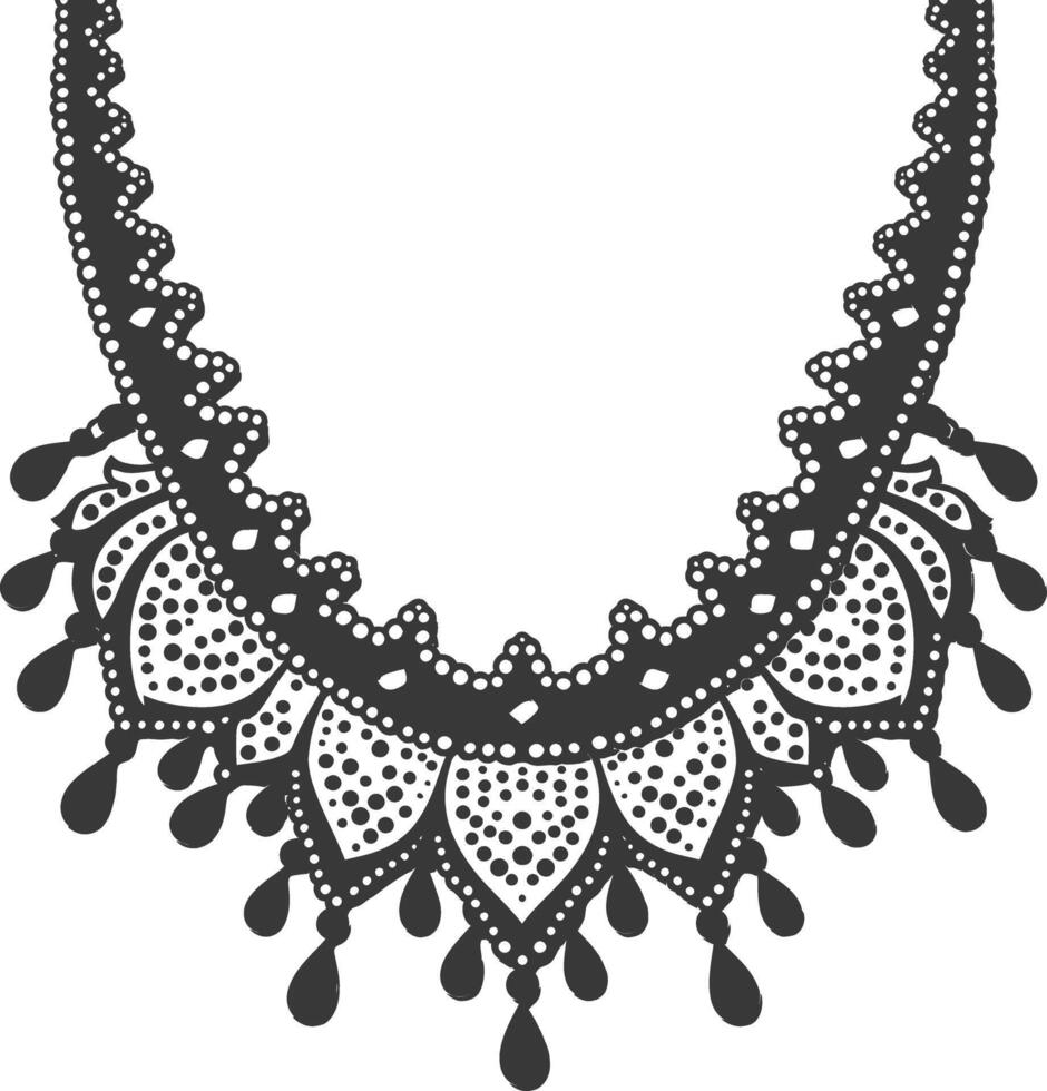 silhouette bijoux Collier accessoires noir Couleur seulement vecteur