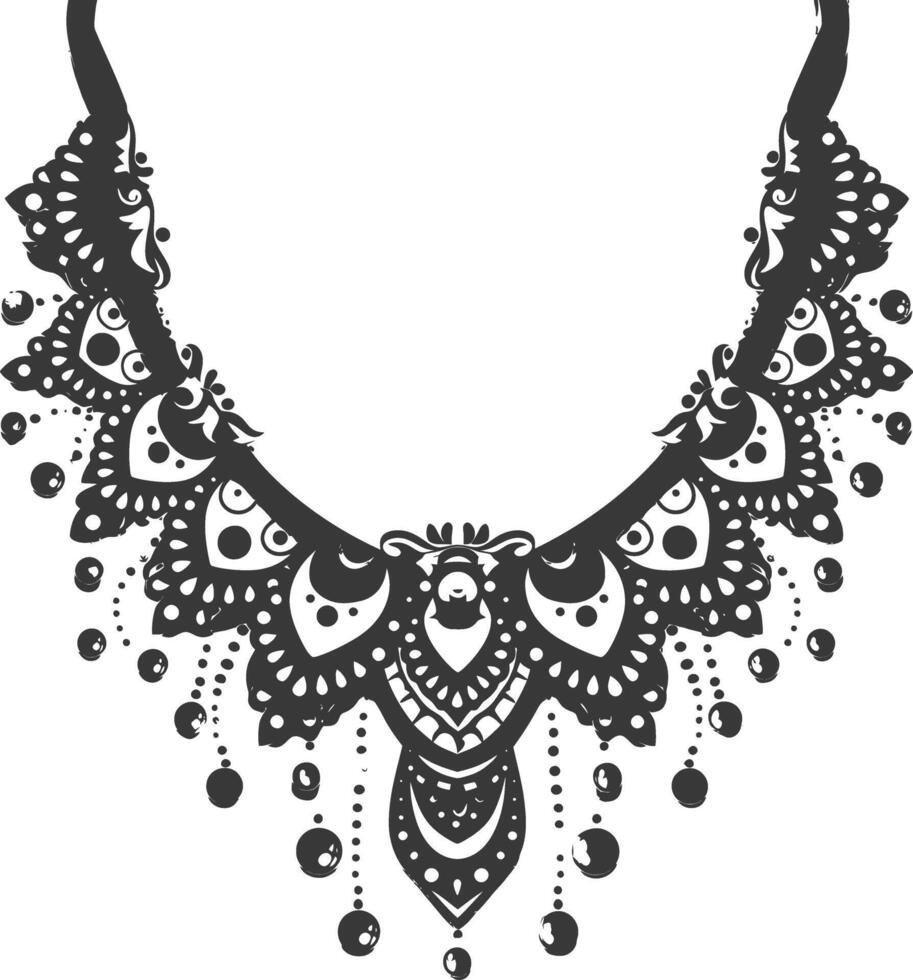 silhouette bijoux Collier accessoires noir Couleur seulement vecteur