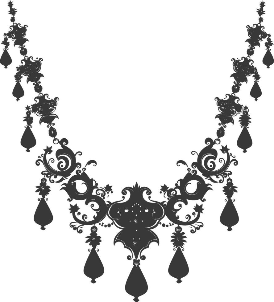 silhouette bijoux Collier accessoires noir Couleur seulement vecteur