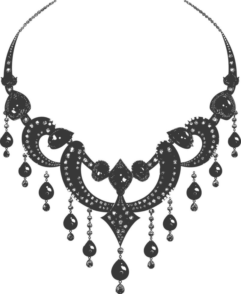 silhouette bijoux Collier accessoires noir Couleur seulement vecteur