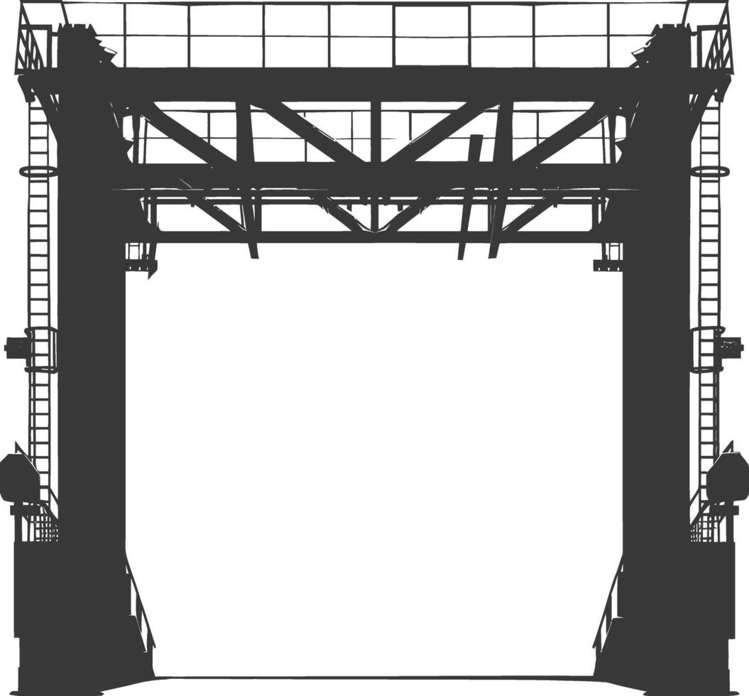 silhouette péage route porte noir Couleur seulement vecteur