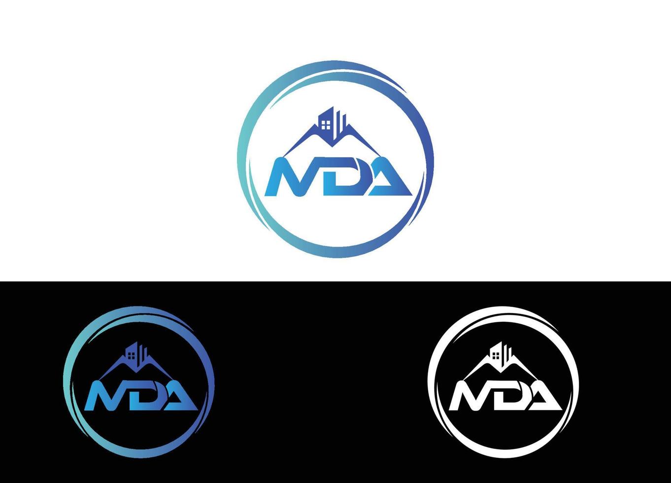 immobilier et lettre initiale mda logo ou modèle d'image vectorielle de conception d'icône vecteur