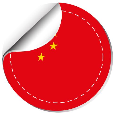 Conception d&#39;autocollant pour le drapeau de la Chine vecteur