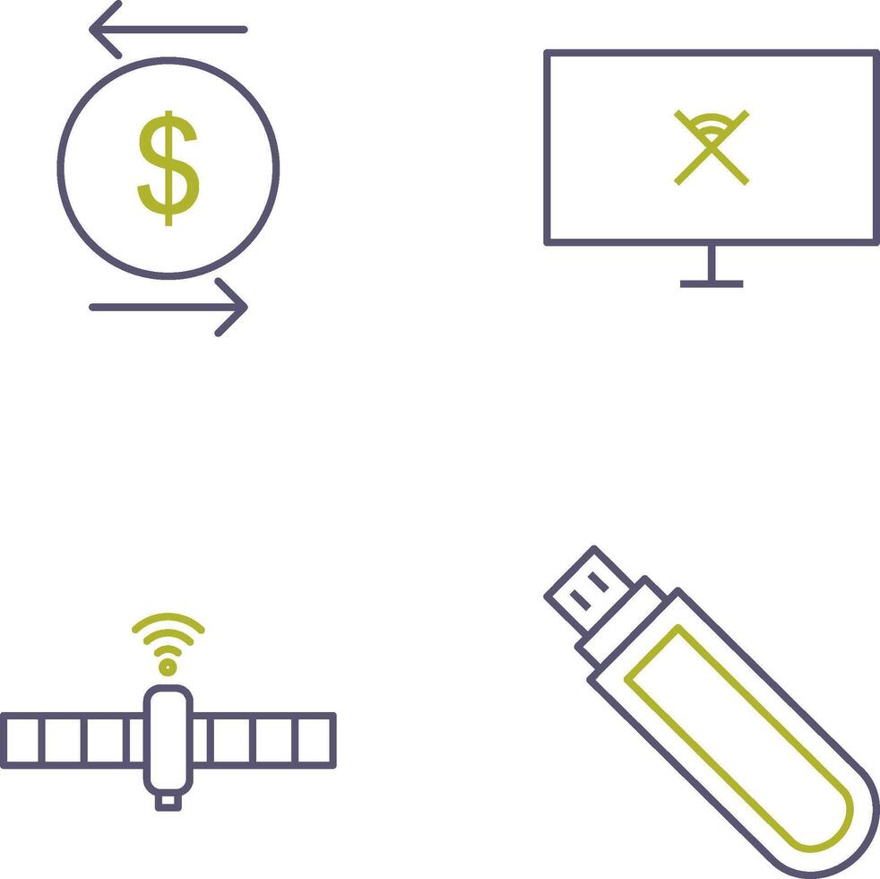 transaction et débranché réseau icône vecteur