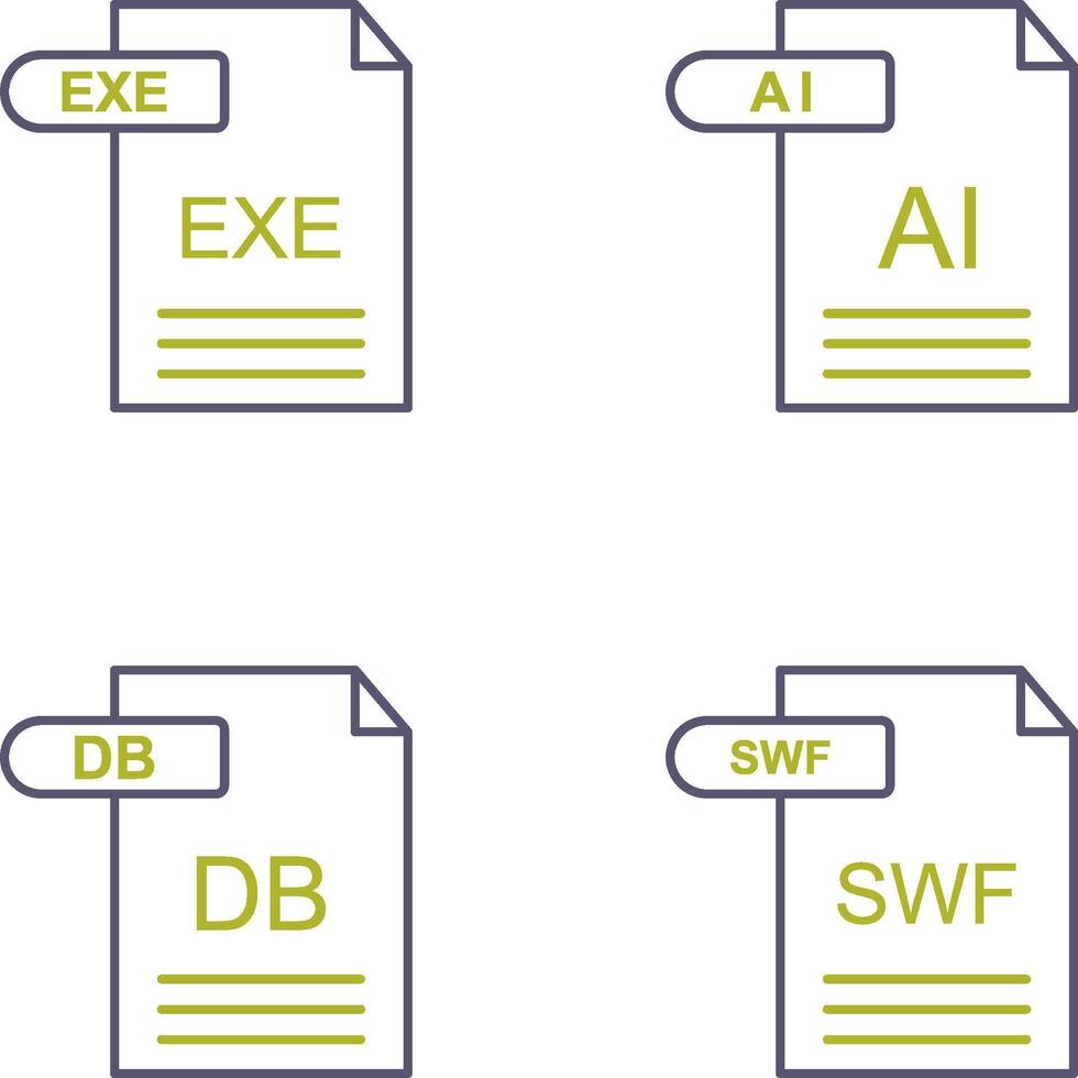 ai et EXE icône vecteur
