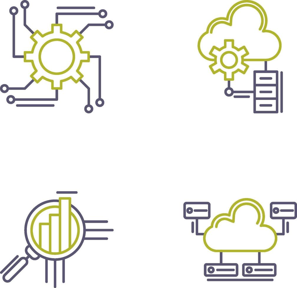 automatisation et gros Les données icône vecteur