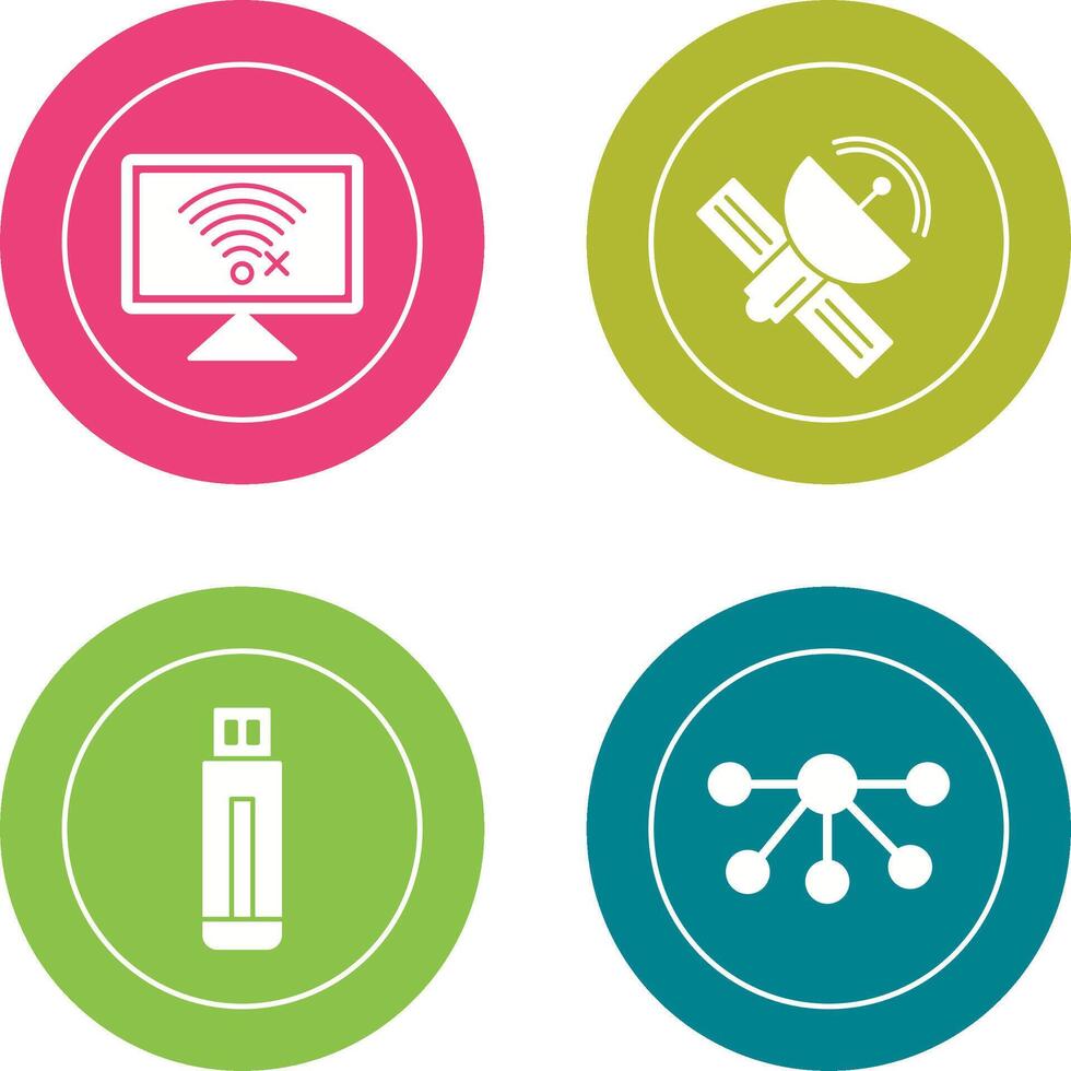 débranché réseau et Satellite icône vecteur