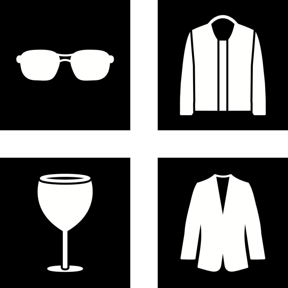 des lunettes et veste icône vecteur