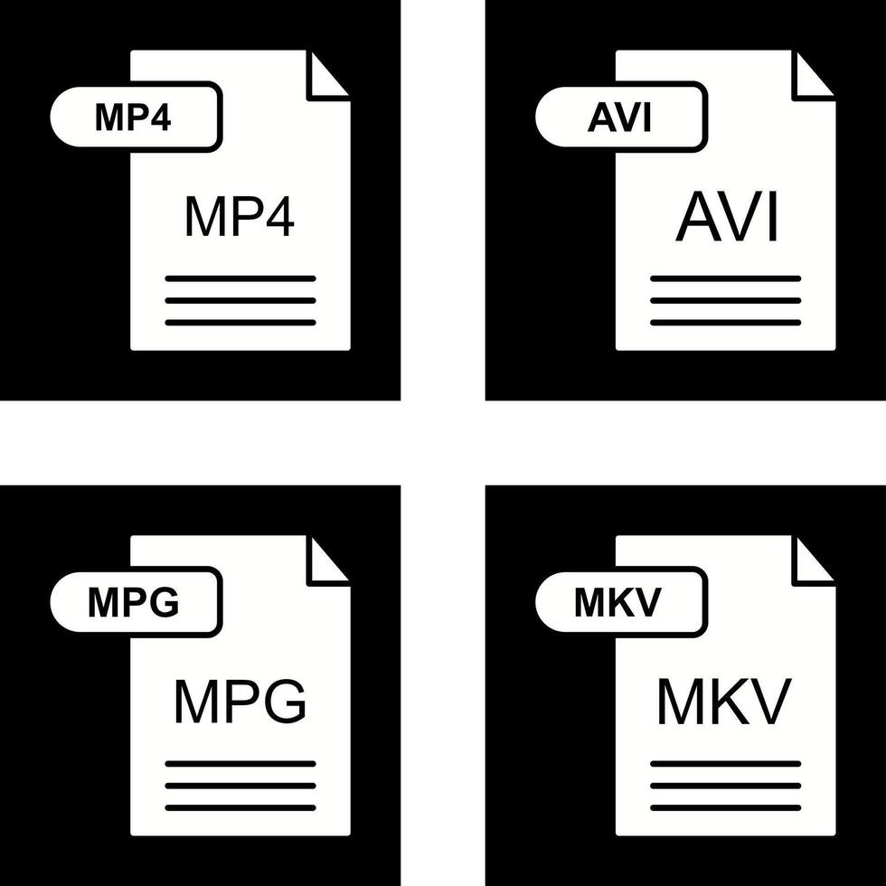 mp4 et avi icône vecteur